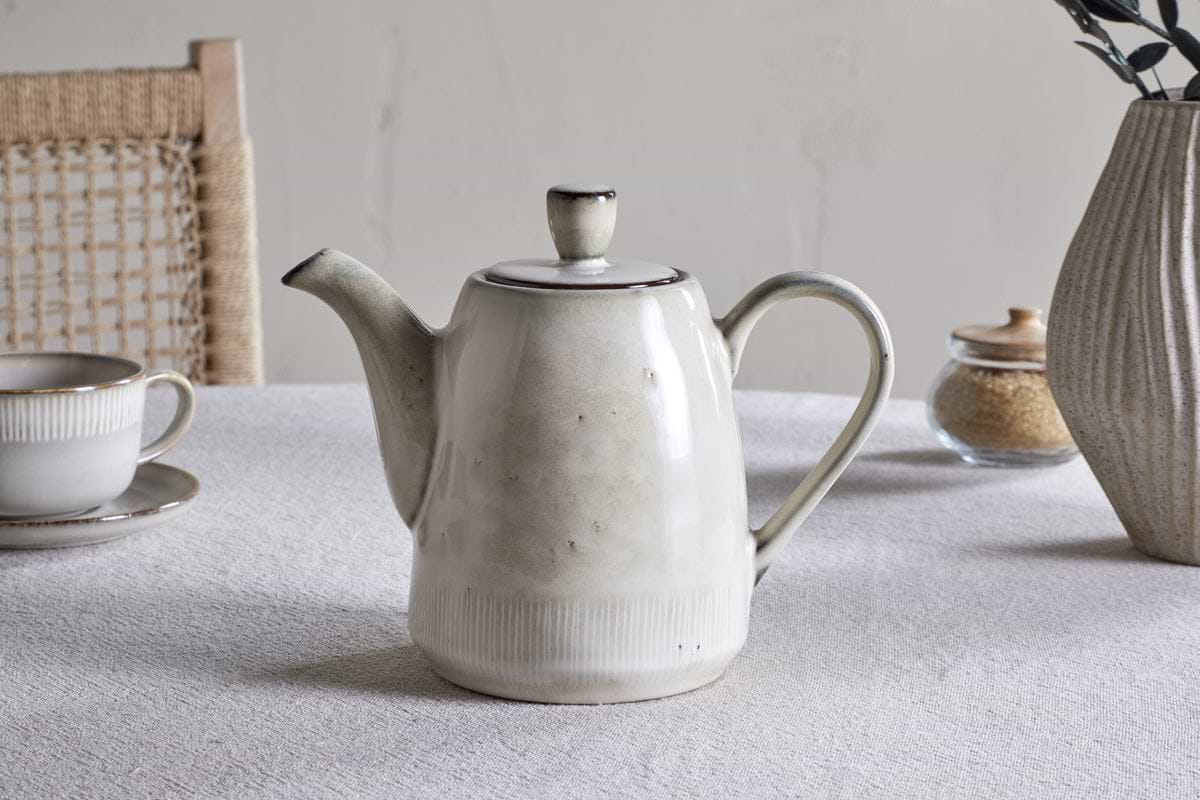 Malia Teapot - Cream-TABLEWARE-Nkuku