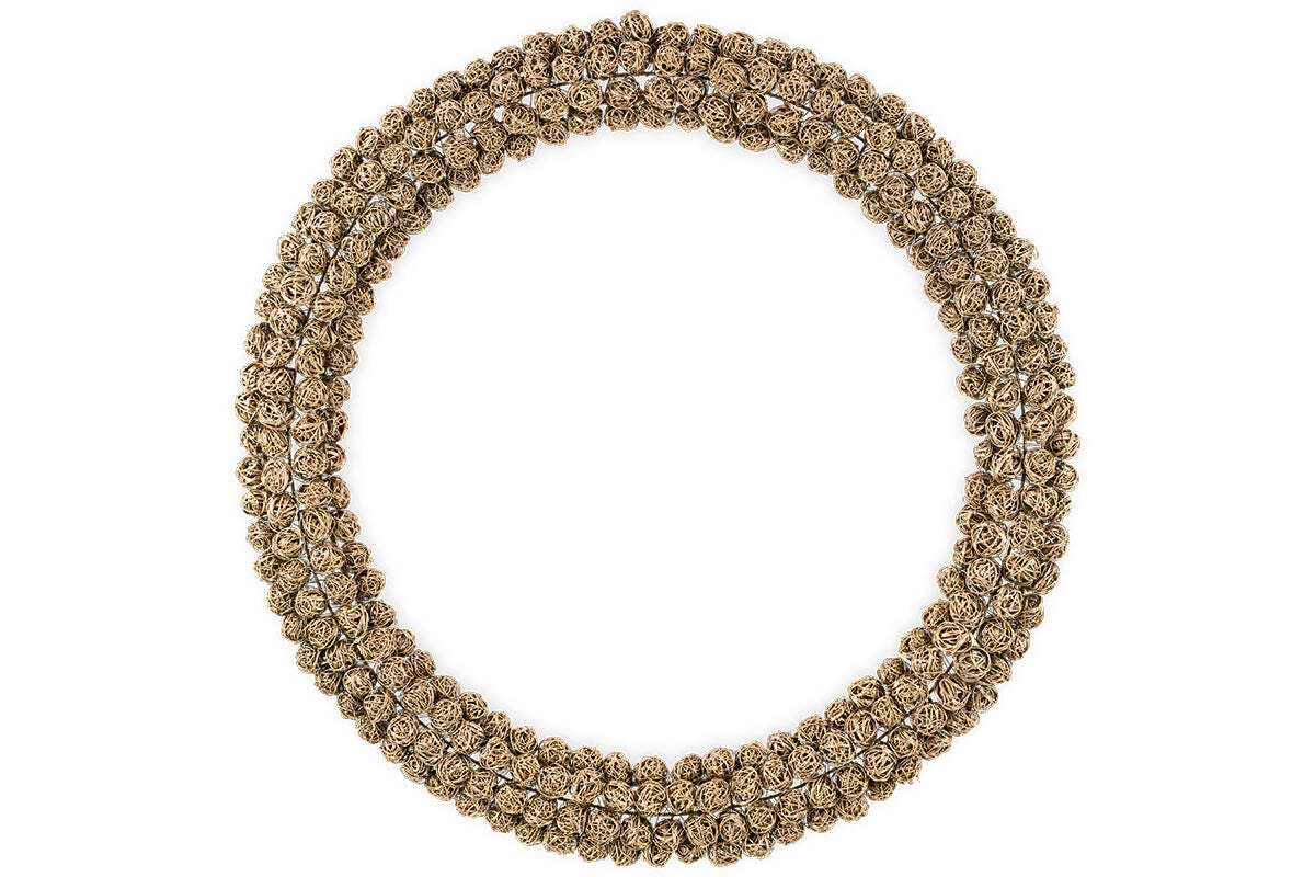 Madhi Wire Ball Wreath - Brass