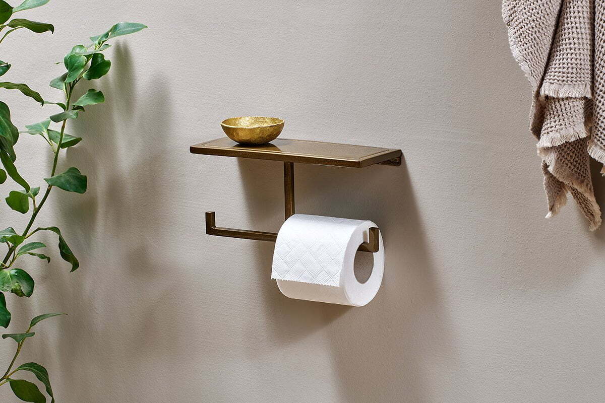 Mahi Wall Mounted Toilet Roll Holder-BATHROOM-Nkuku