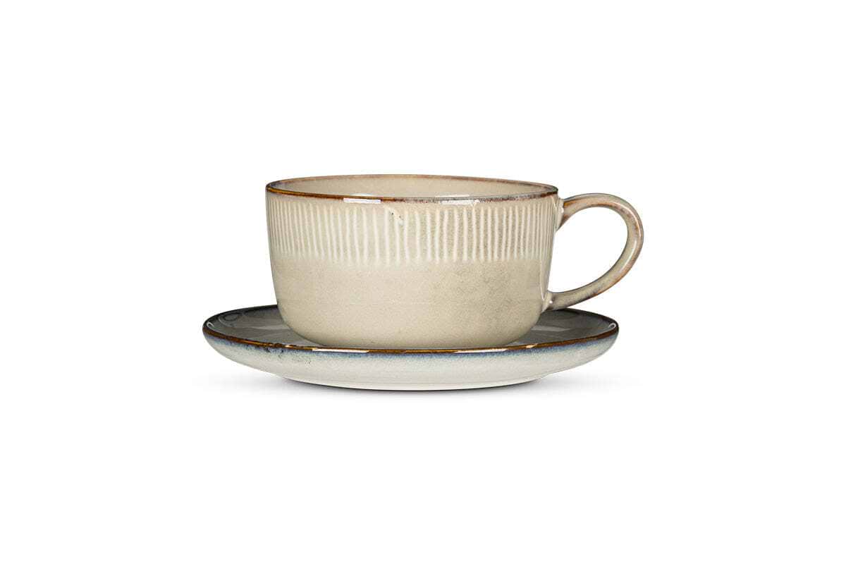Malia Cup & Saucer - Cream-TABLEWARE-Nkuku