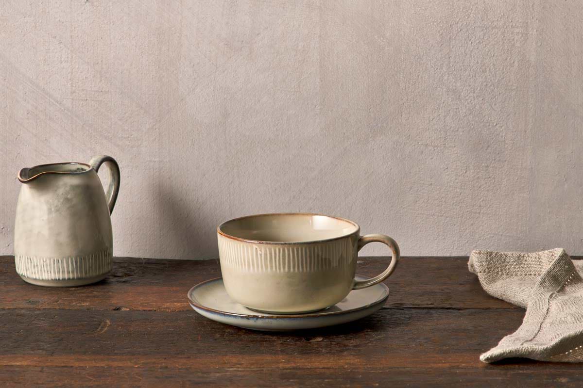 Malia Cup & Saucer - Cream-TABLEWARE-Nkuku