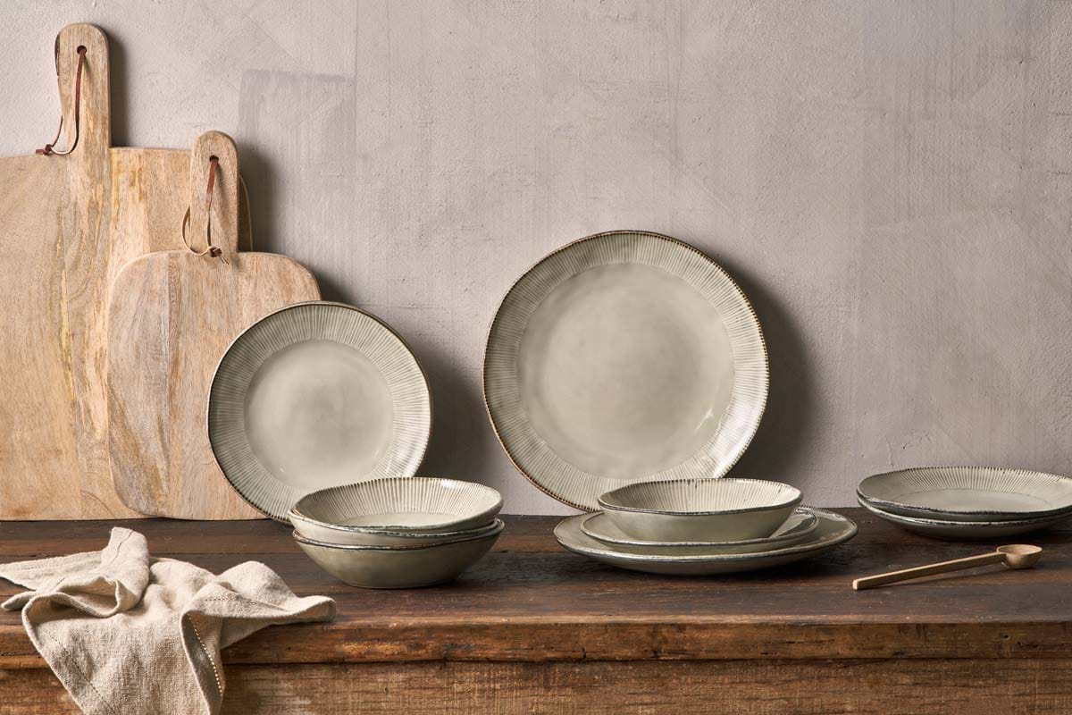 Malia Dinnerware Set - Cream (Set of 12)-TABLEWARE-Nkuku