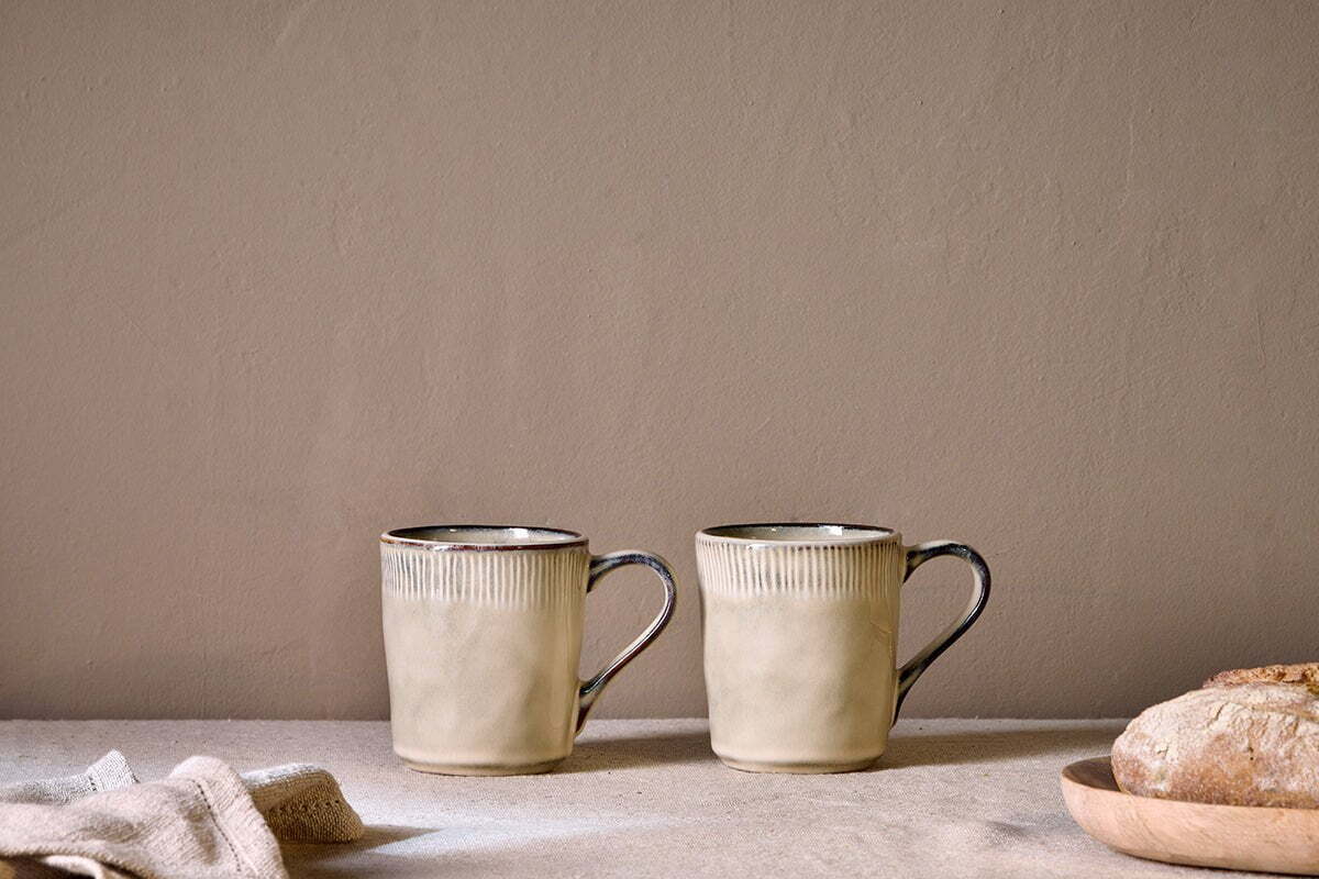 Malia Mug - Cream - (Set of 2)-TABLEWARE-Nkuku