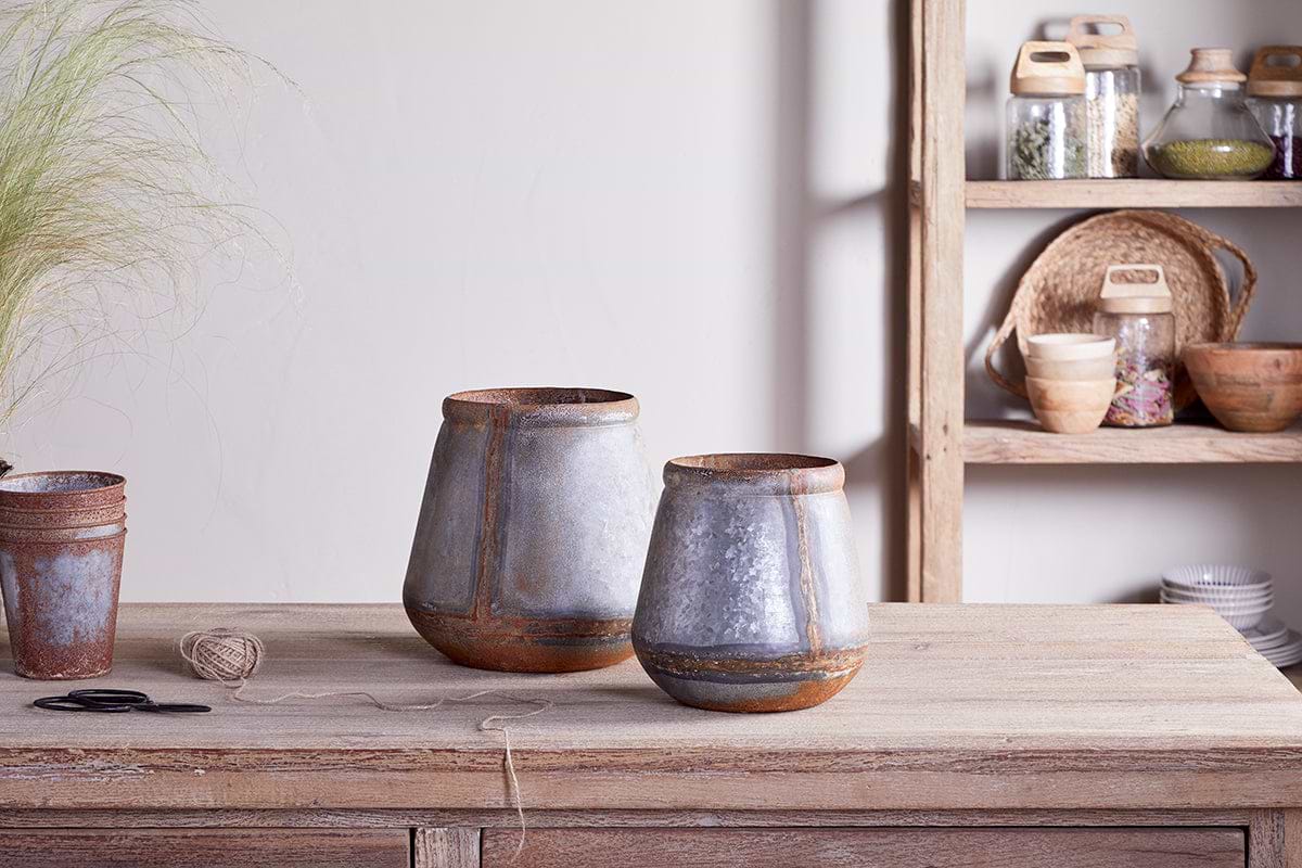 Mamba Outdoor Planter - Aged Zinc – Nkuku