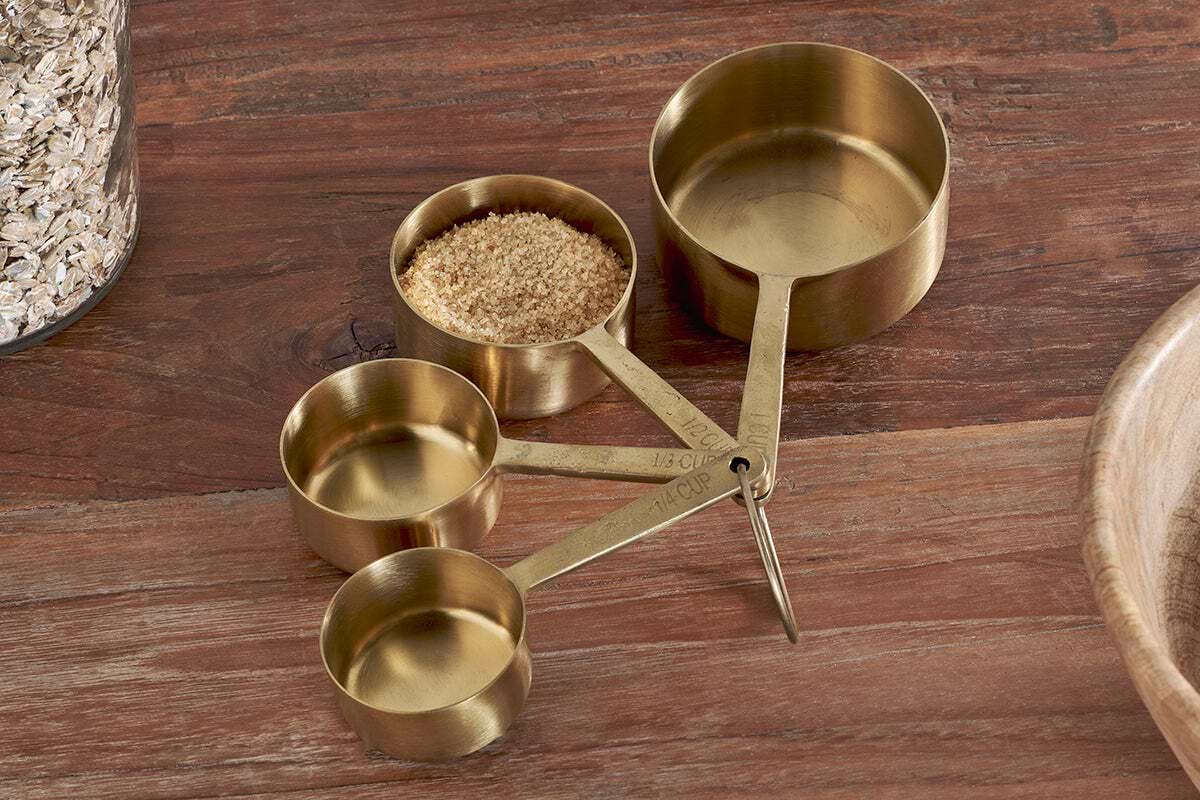 Mane Measuring Cups - Brushed Gold-KITCHEN & DINING ACCESSORIES-Nkuku