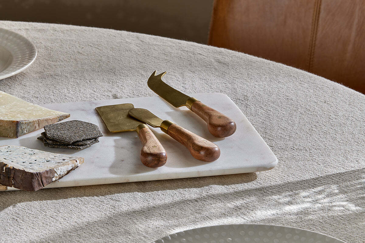 Maram Cheese Knife Set - Natural & Gold (Set of 3)-SERVEWARE-Nkuku