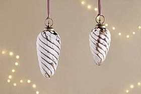 Maran Giant Bauble - Gold & Cream-CHRISTMAS DECORATIONS-Nkuku