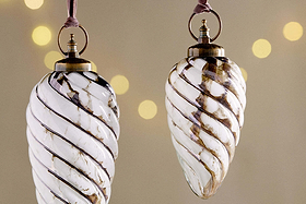 Maran Giant Bauble - Gold & Cream-CHRISTMAS DECORATIONS-Nkuku