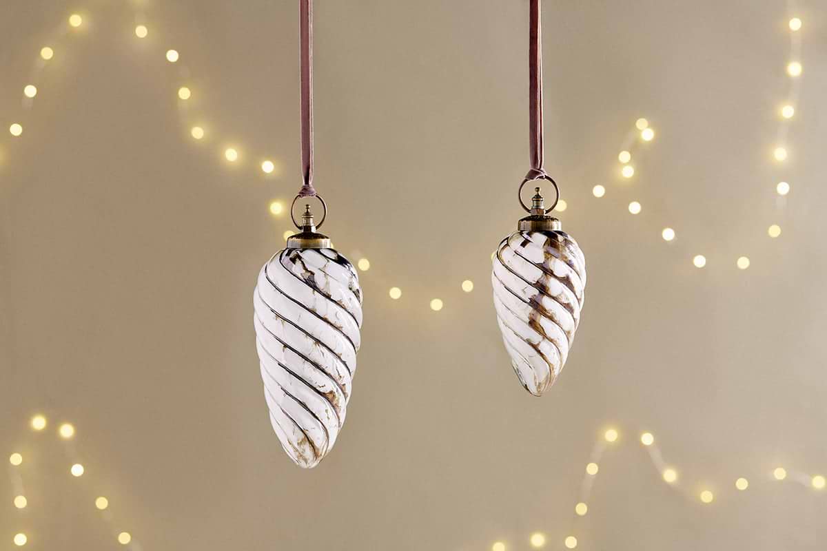 Maran Giant Bauble - Gold & Cream-CHRISTMAS DECORATIONS-Nkuku