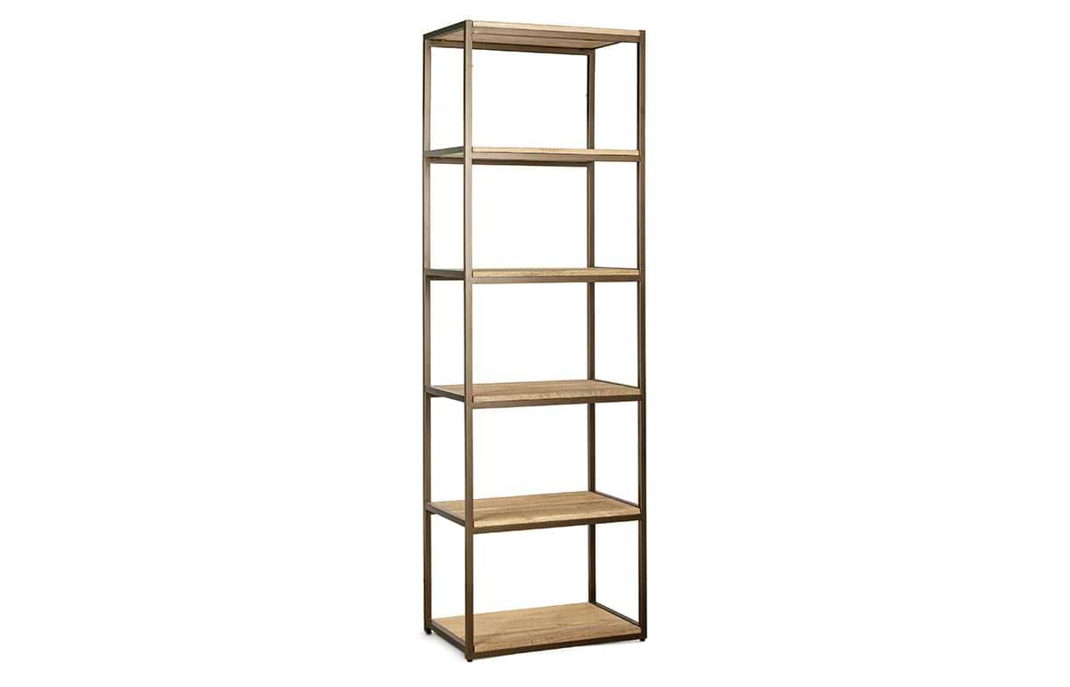 Marjori Mango Wood And Iron Standing Shelves - Narrow