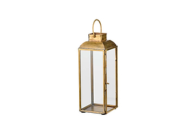 Maro Brass Lantern - Tall-CANDLES HOLDERS & LANTERNS-Nkuku