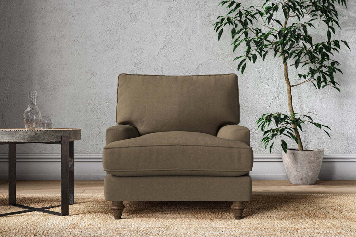 Marri Armchair - Brera Linen Chestnut-MAKE TO ORDER-Nkuku