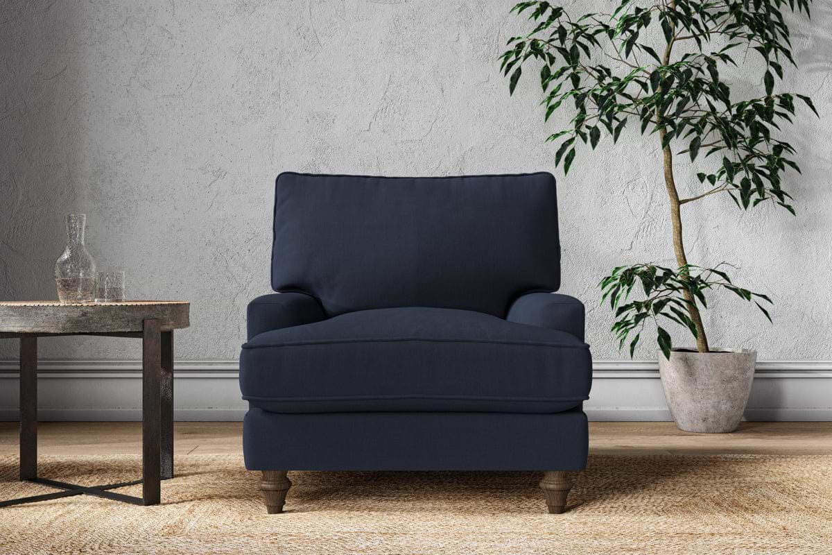Marri Armchair - Brera Linen Indigo-MAKE TO ORDER-Nkuku