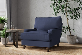 Marri Armchair - Recycled Cotton Navy-MAKE TO ORDER-Nkuku