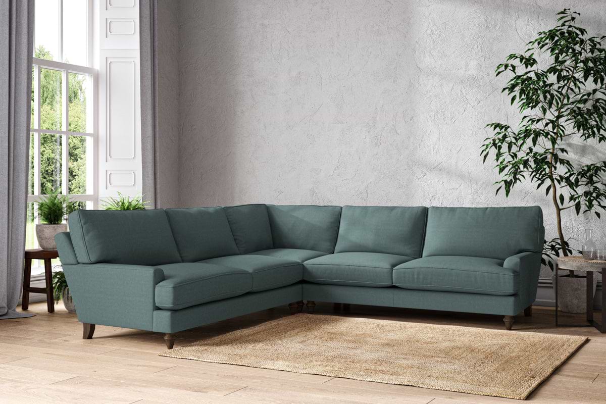 Marri Grand Corner Sofa - Recycled Cotton Airforce-MAKE TO ORDER-Nkuku
