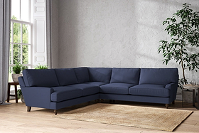 Marri Grand Corner Sofa - Recycled Cotton Navy-MAKE TO ORDER-Nkuku