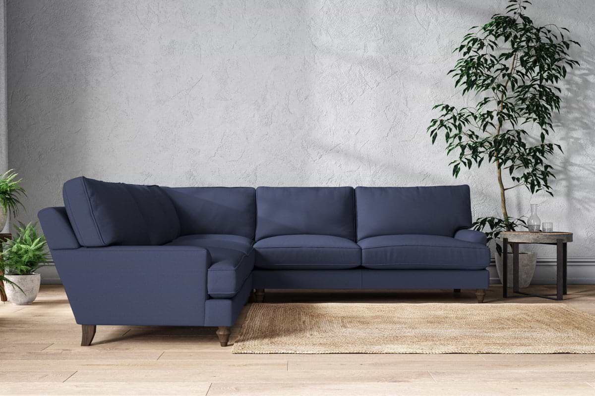 Marri Grand Corner Sofa - Recycled Cotton Navy-MAKE TO ORDER-Nkuku