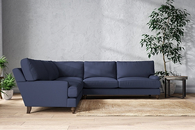 Marri Grand Corner Sofa - Recycled Cotton Navy-MAKE TO ORDER-Nkuku