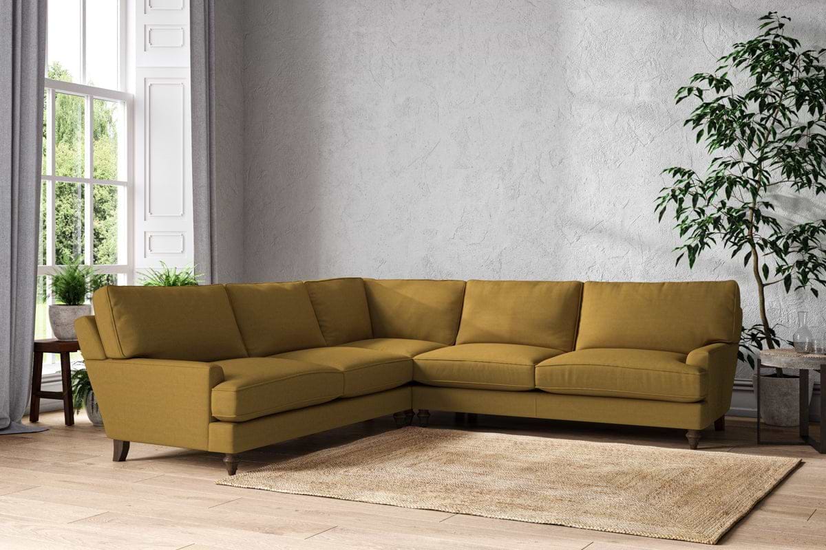 Marri Grand Corner Sofa - Recycled Cotton Ochre-MAKE TO ORDER-Nkuku