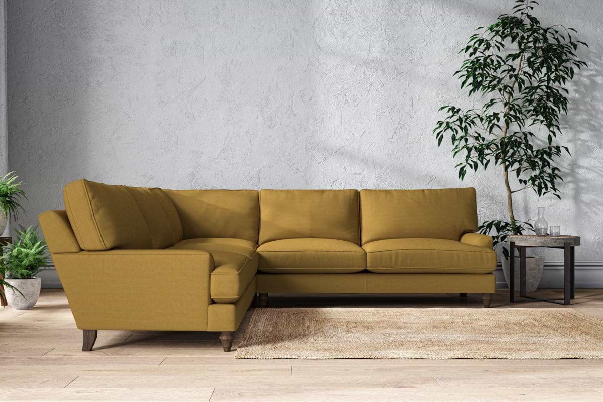 Marri Grand Corner Sofa - Recycled Cotton Ochre-MAKE TO ORDER-Nkuku