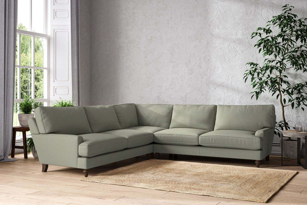 Marri Grand Corner Sofa - Recycled Cotton Seaspray-MAKE TO ORDER-Nkuku