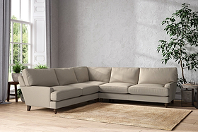 Marri Grand Corner Sofa - Recycled Cotton Stone-MAKE TO ORDER-Nkuku