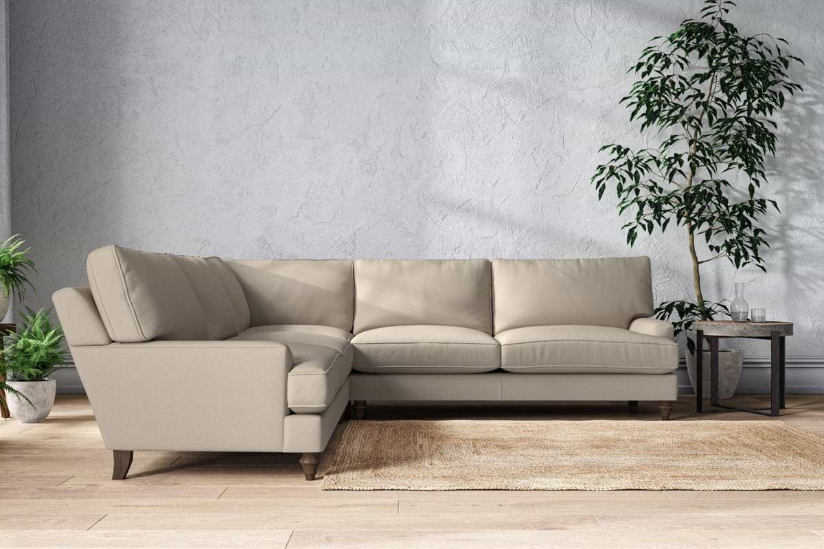Marri Grand Corner Sofa - Recycled Cotton Stone-MAKE TO ORDER-Nkuku