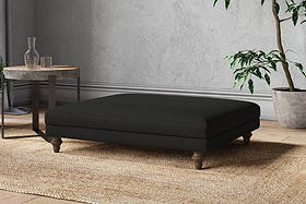 Marri Grand Footstool - Brera Linen Charcoal