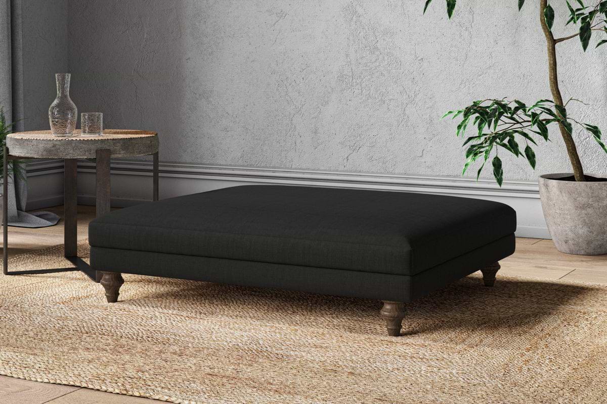 Marri Grand Footstool - Brera Linen Charcoal