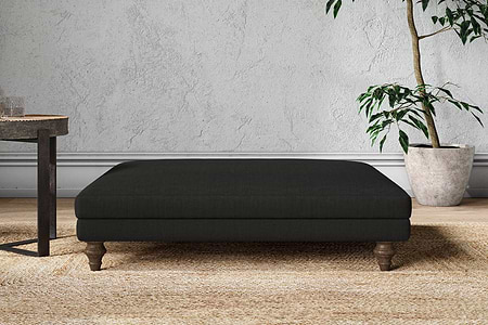 Marri Grand Footstool - Brera Linen Charcoal