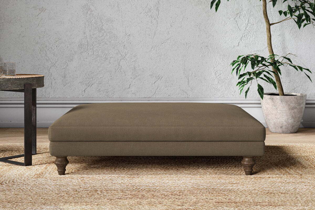 Marri Grand Footstool - Brera Linen Chestnut-MAKE TO ORDER-Nkuku
