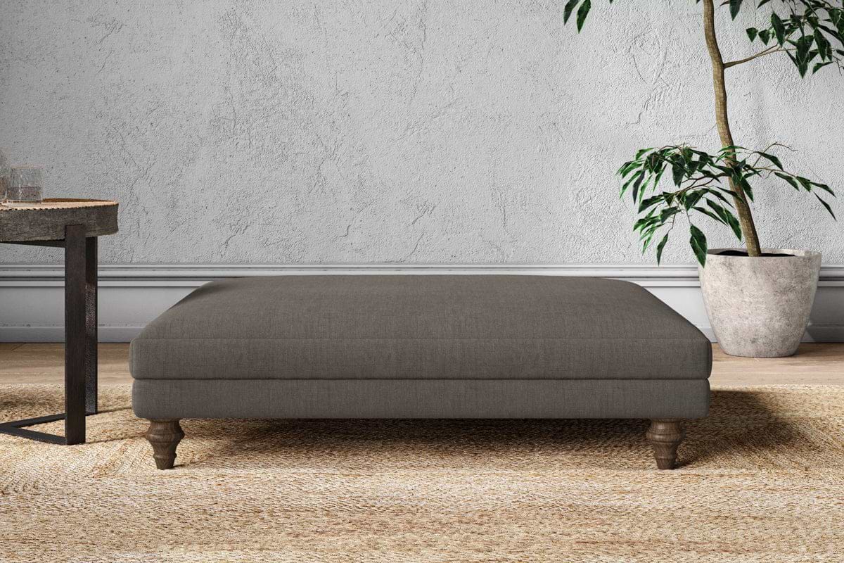 Marri Grand Footstool - Brera Linen Granite-MAKE TO ORDER-Nkuku