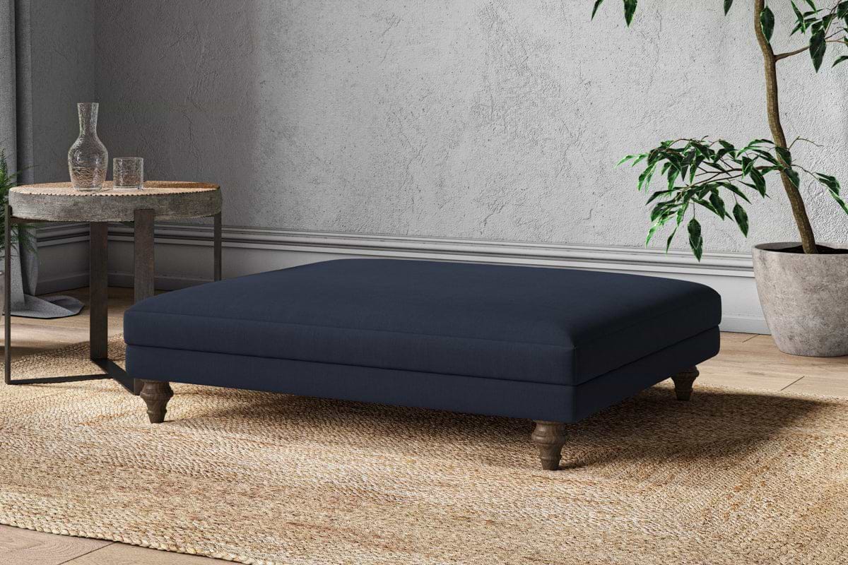 Marri Grand Footstool - Brera Linen Indigo