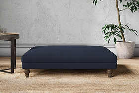 Marri Grand Footstool - Brera Linen Indigo