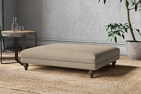 Marri Grand Footstool - Brera Linen Pebble