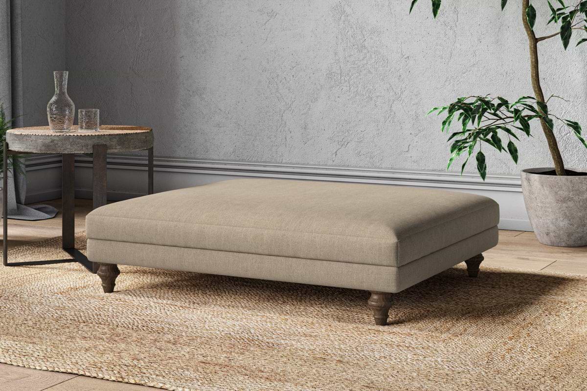 Marri Grand Footstool - Brera Linen Pebble