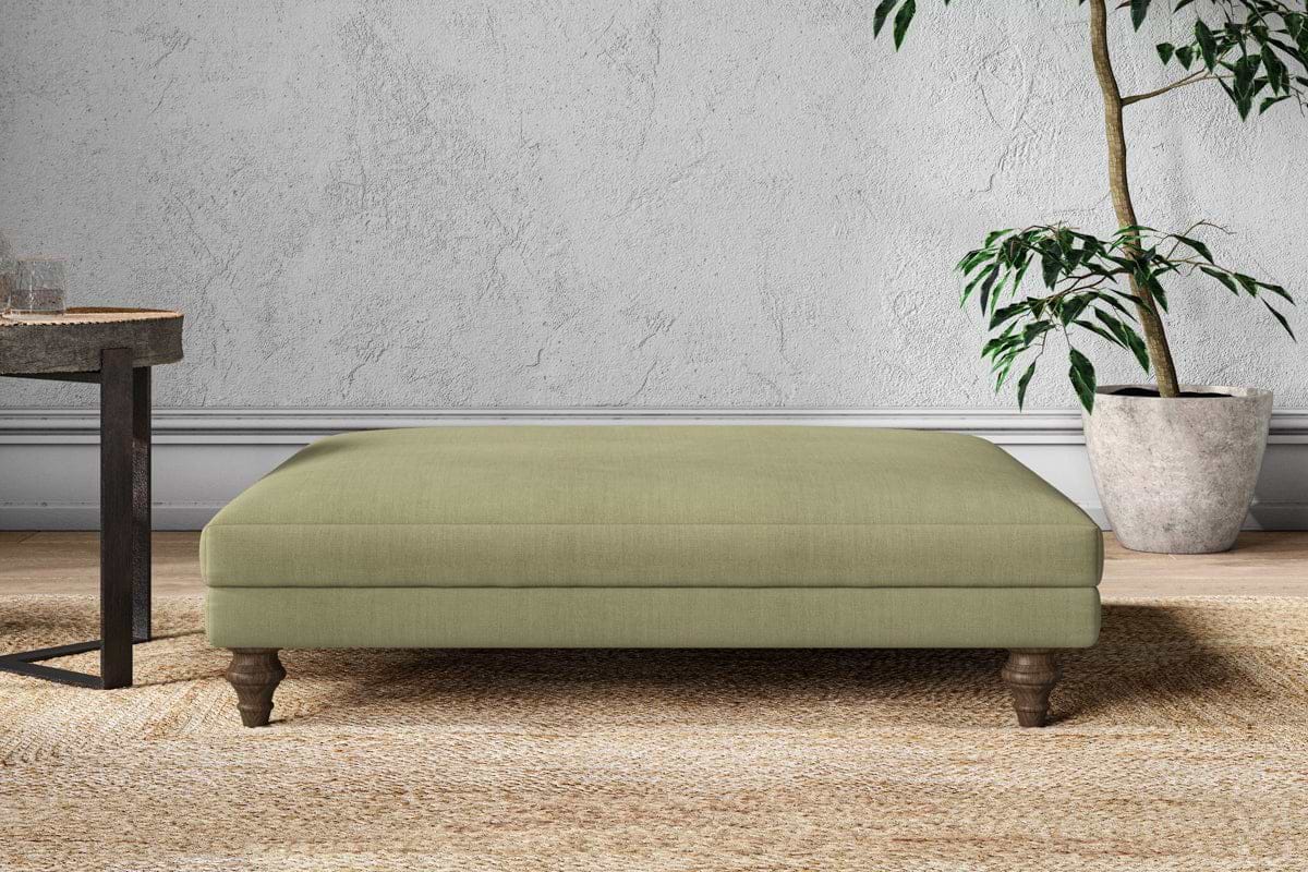 Marri Grand Footstool - Brera Linen Sage-MAKE TO ORDER-Nkuku