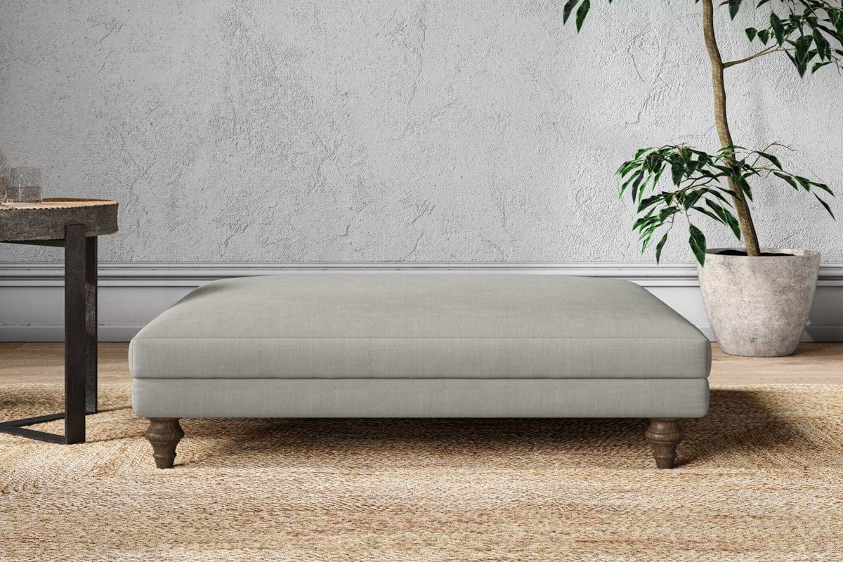 Marri Grand Footstool - Brera Linen Smoke-MAKE TO ORDER-Nkuku