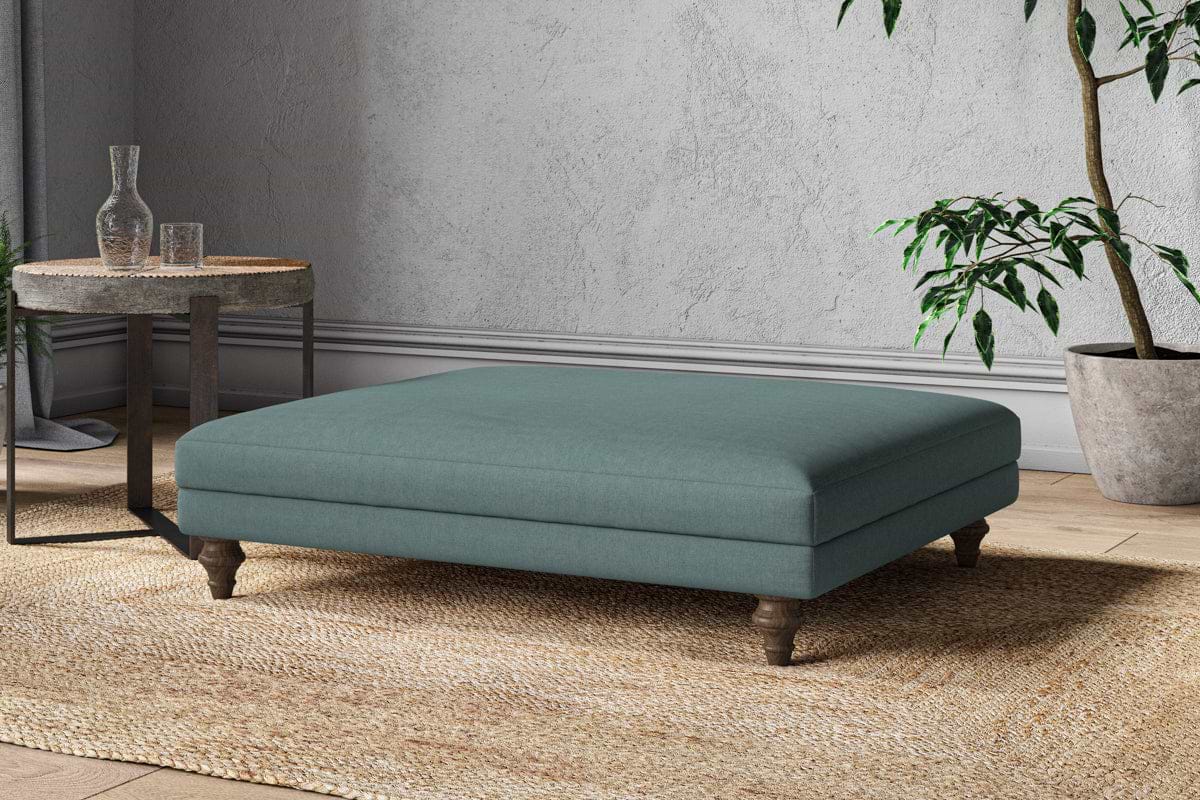Marri Grand Footstool - Recycled Cotton Airforce-MAKE TO ORDER-Nkuku