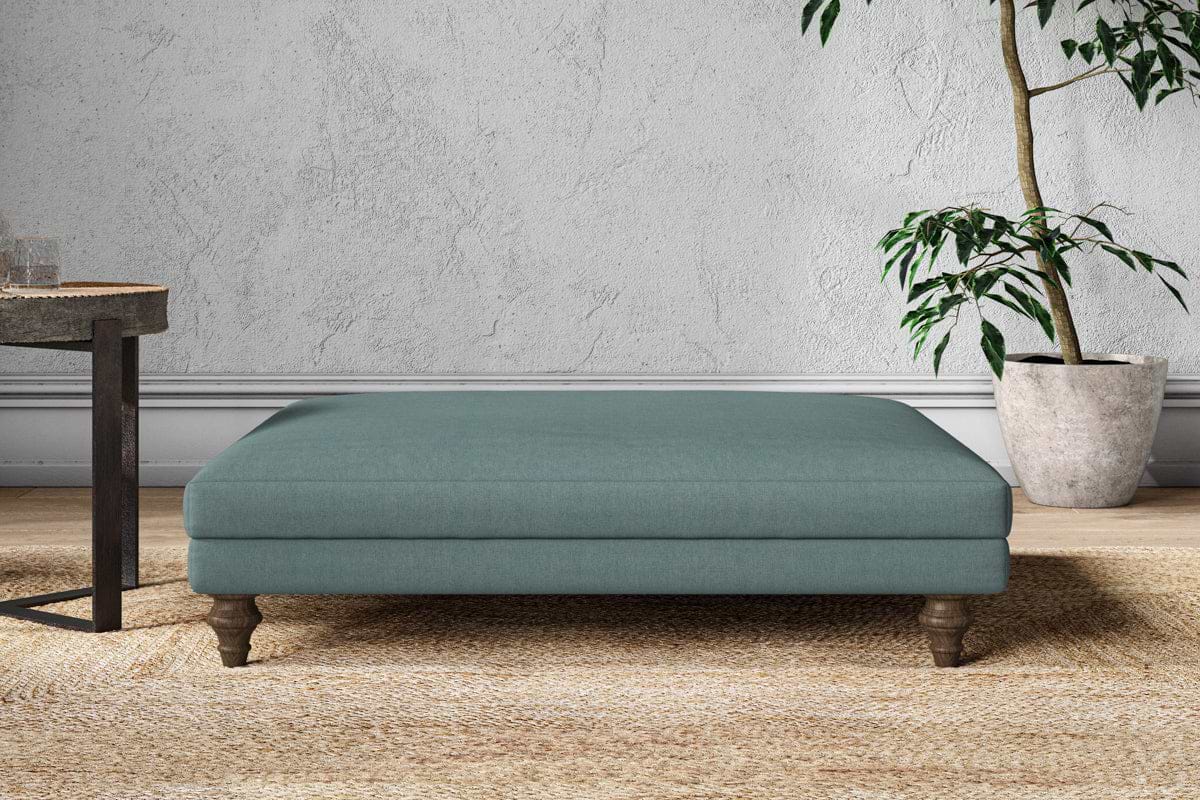 Marri Grand Footstool - Recycled Cotton Airforce-MAKE TO ORDER-Nkuku