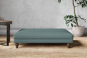Marri Grand Footstool - Recycled Cotton Airforce-MAKE TO ORDER-Nkuku