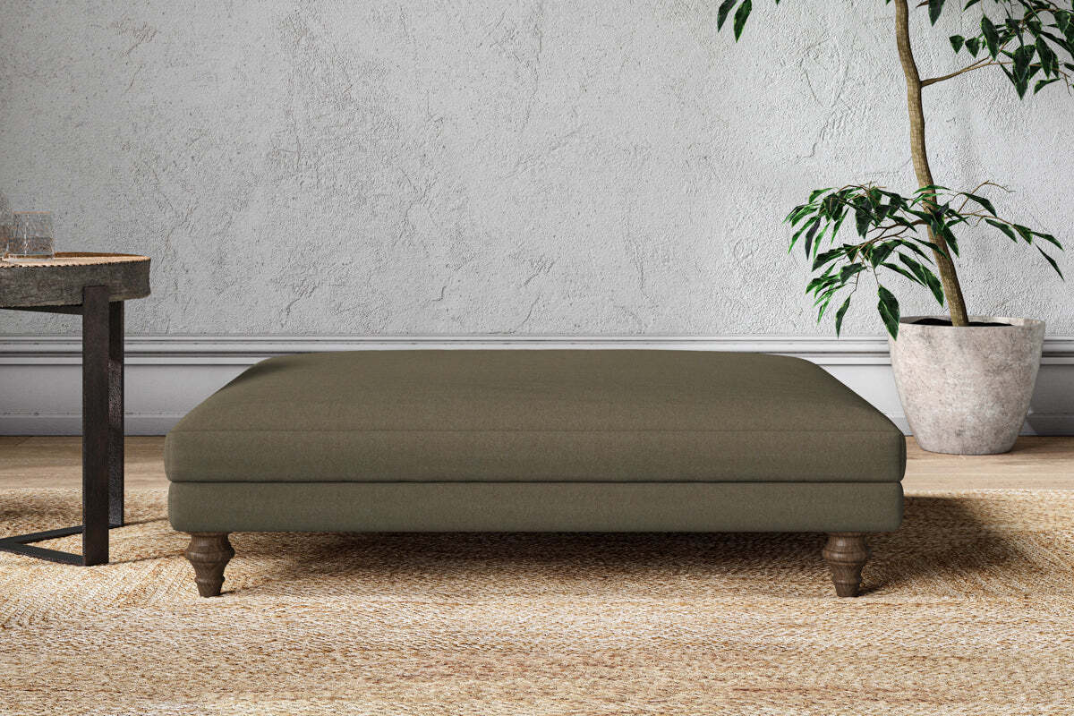 Marri Grand Footstool - Recycled Cotton Fatigue-MAKE TO ORDER-Nkuku