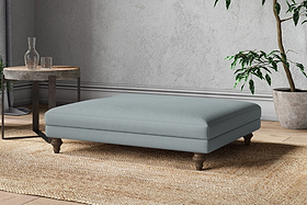 Marri Grand Footstool - Recycled Cotton Horizon-MAKE TO ORDER-Nkuku