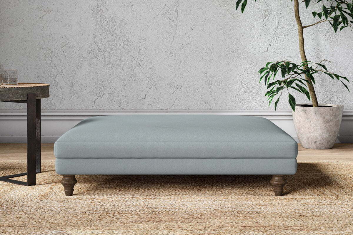 Marri Grand Footstool - Recycled Cotton Horizon-MAKE TO ORDER-Nkuku