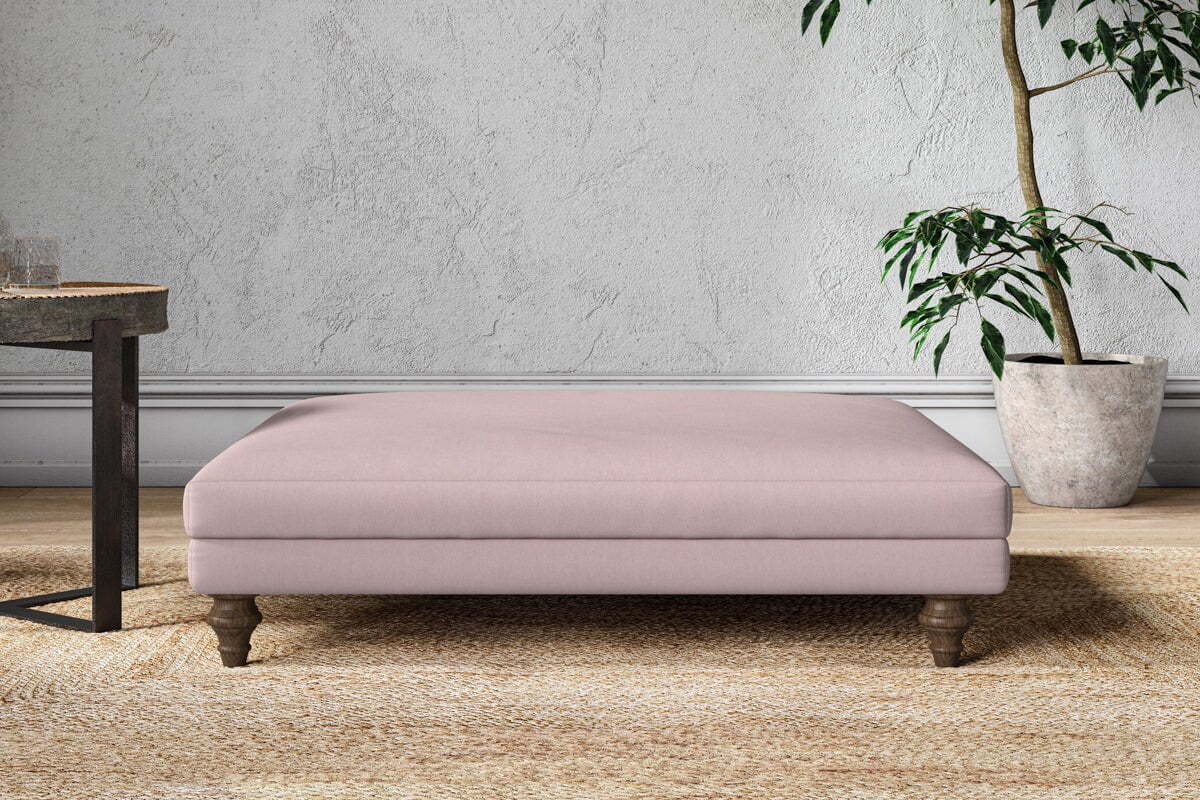 Marri Grand Footstool - Recycled Cotton Lavender-MAKE TO ORDER-Nkuku