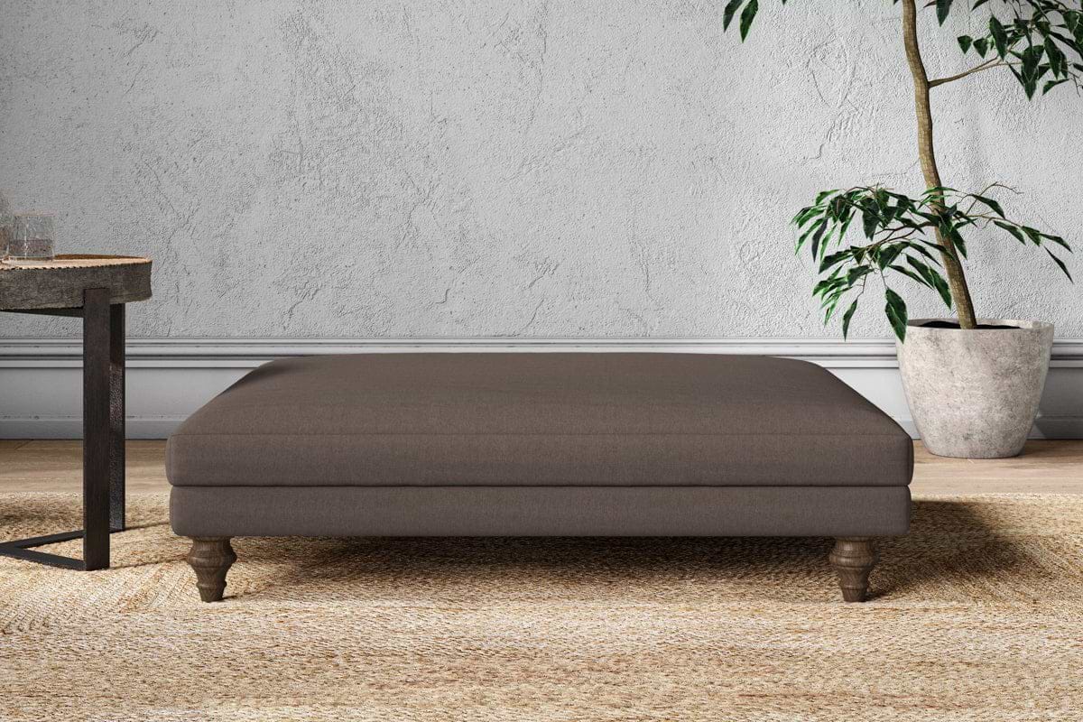 Marri Grand Footstool - Recycled Cotton Mocha-MAKE TO ORDER-Nkuku
