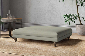 Marri Grand Footstool - Recycled Cotton Seaspray-MAKE TO ORDER-Nkuku