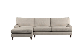 Marri Grand Left Hand Chaise Sofa - Brera Linen Charcoal