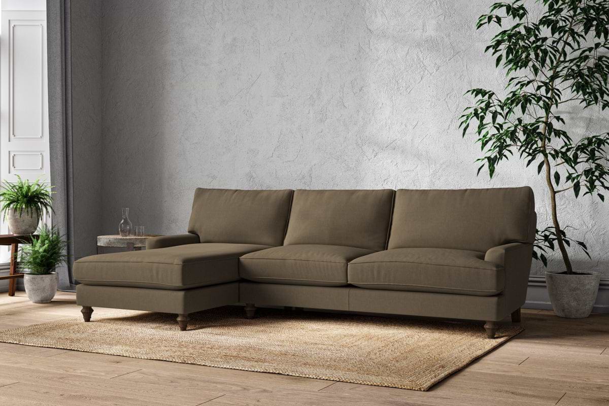 Marri Grand Left Hand Chaise Sofa - Brera Linen Chestnut