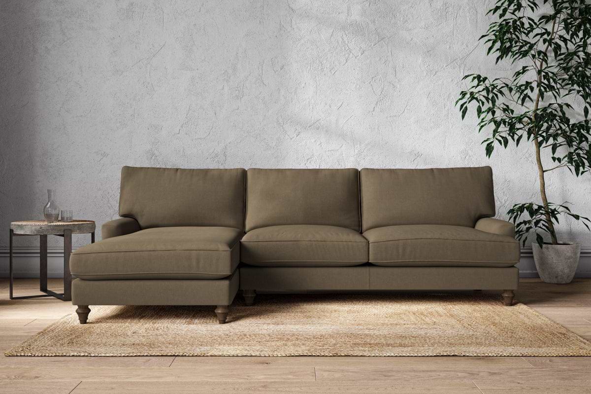 Marri Grand Left Hand Chaise Sofa - Brera Linen Chestnut-MAKE TO ORDER-Nkuku